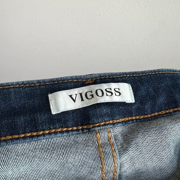 Vigoss Marley Jeans Women's 32 Skinny Leg Mid Rise Distressed Dark Wash Stretch - Picture 5 of 7